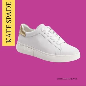 Kate Spade New York Lift Leather Gold Detail Platform Sneaker